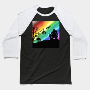 Rainbow Halloween Baseball T-Shirt